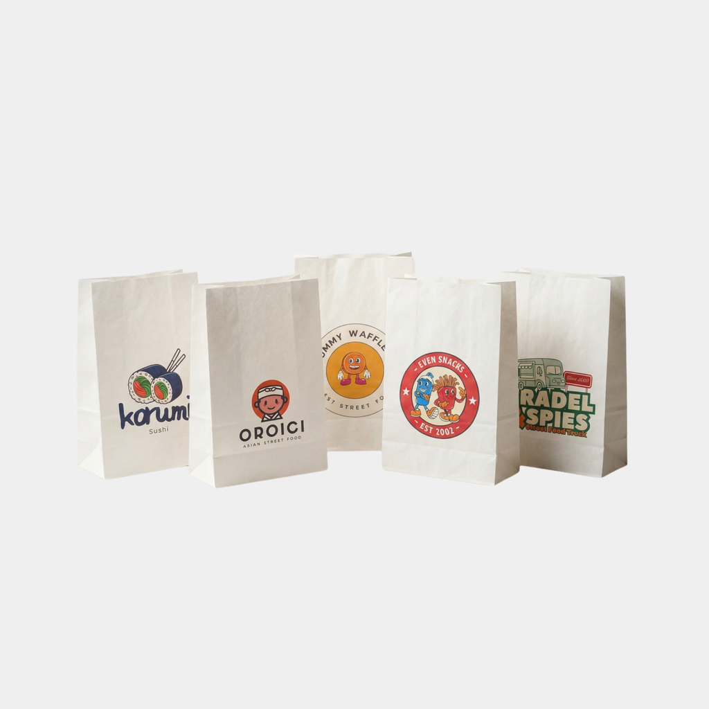 White Paper Food Delivery Bags
