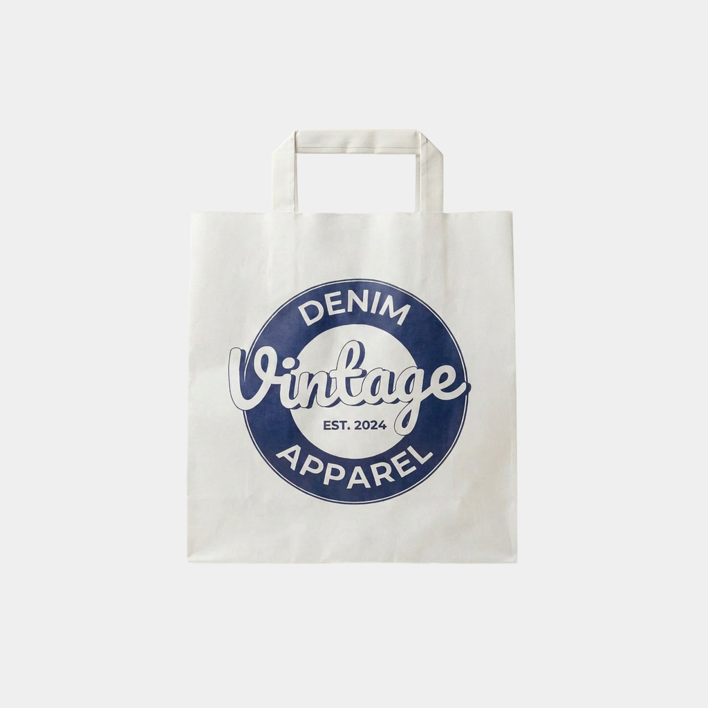Flat Handle White Paper Bags