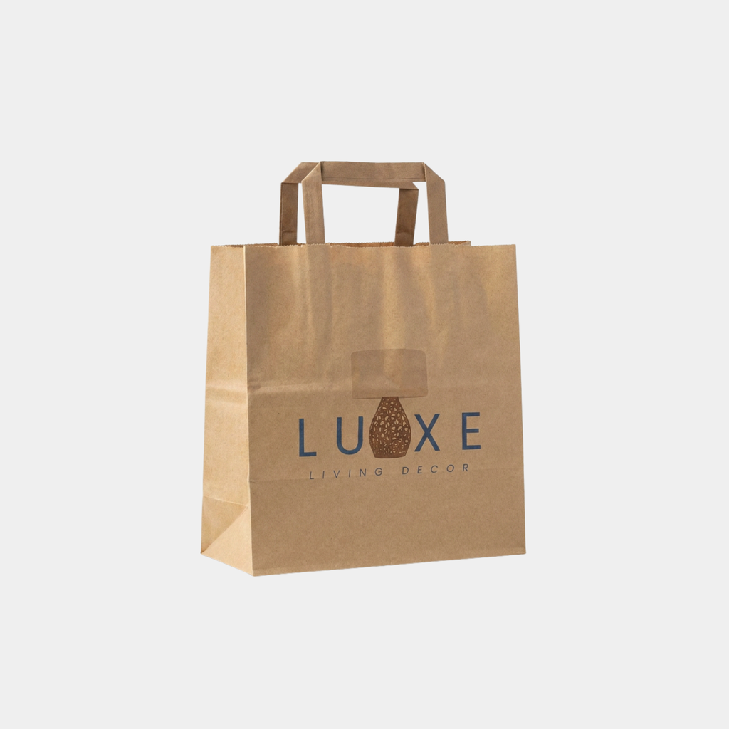 Flat Handle Brown Kraft Paper Bags
