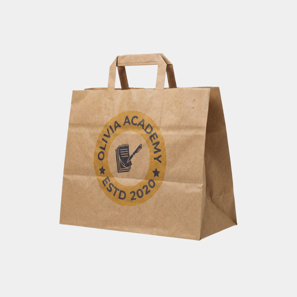 Flat Handle Brown Kraft Paper Bags