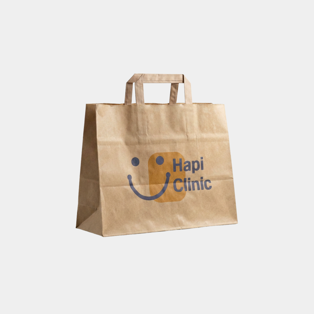 Flat Handle Brown Kraft Paper Bags