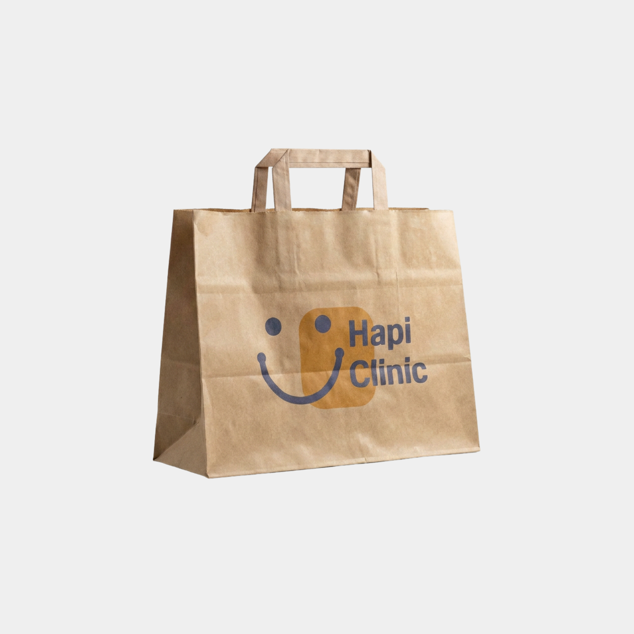 Flat Handle Brown Kraft Paper Bags