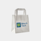 Flat Handle White Paper Bags