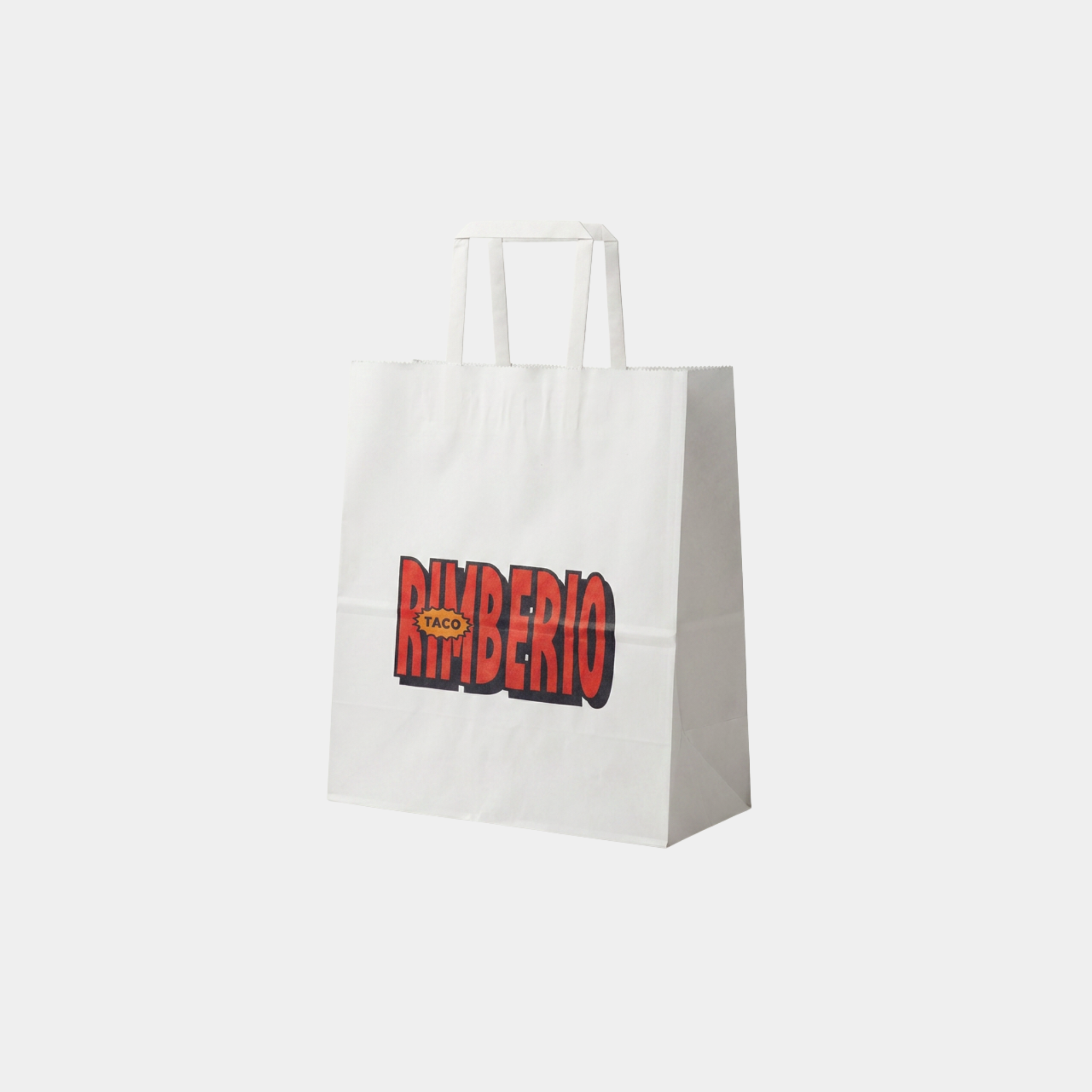 Flat Handle White Paper Bags