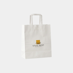 Flat Handle White Paper Bags