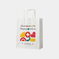 Flat Handle White Paper Bags