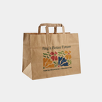 Flat Handle Brown Kraft Paper Bags