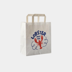 Flat Handle White Paper Bags