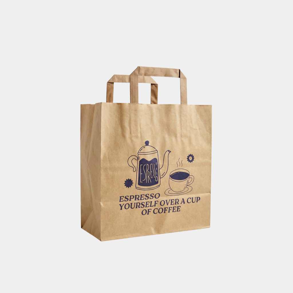Flat Handle Brown Kraft Paper Bags