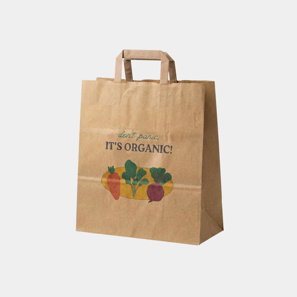 Flat Handle Brown Kraft Paper Bags