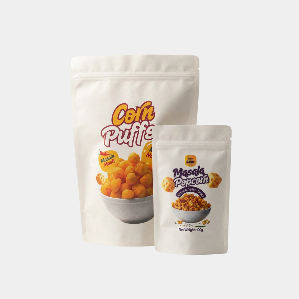 White Kraft Stand Up Pouches