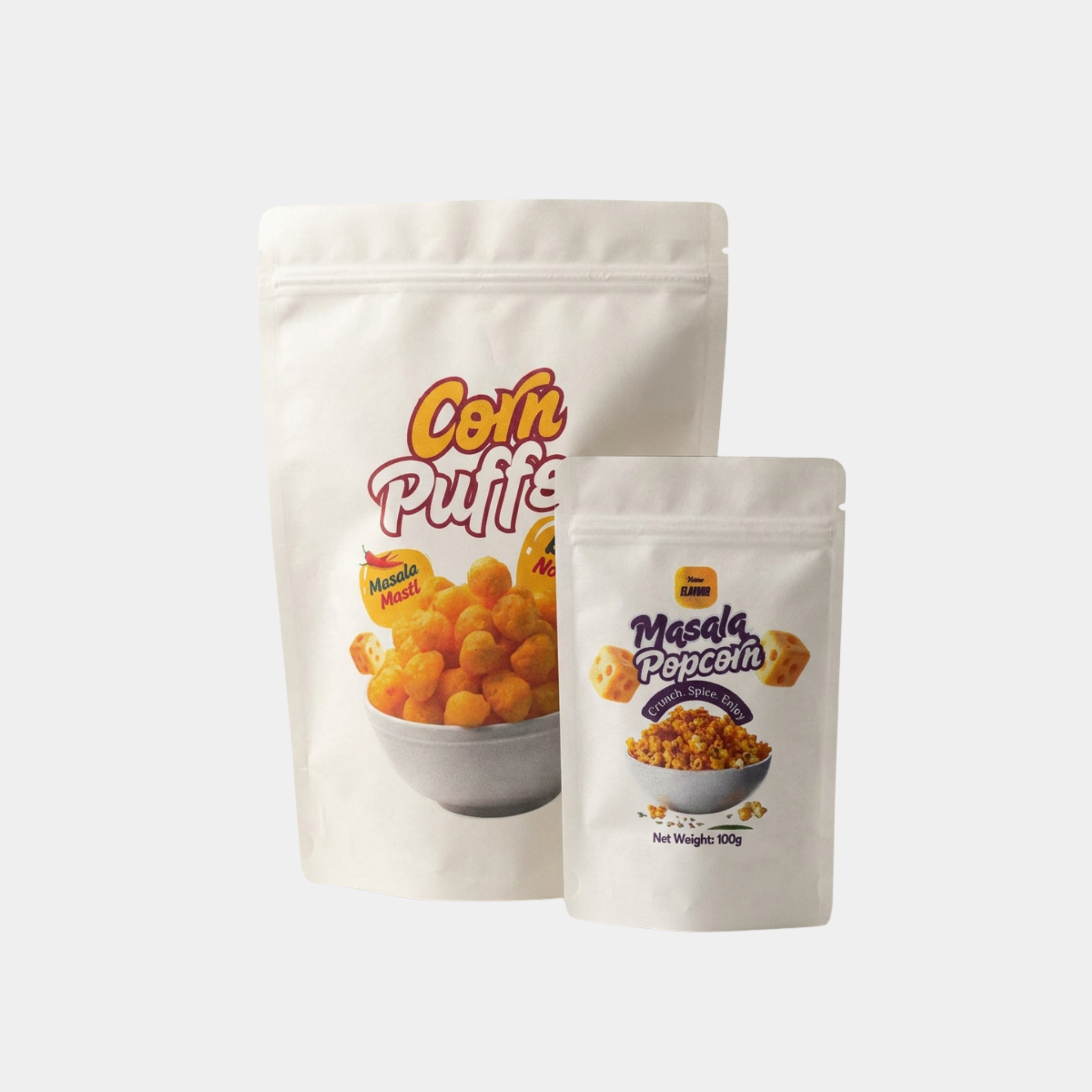 White Kraft Stand Up Pouches