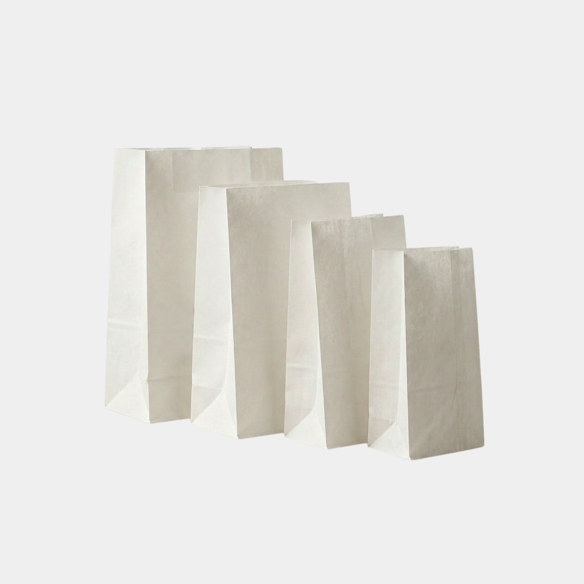 White Paper Square Bottom SOS Bags