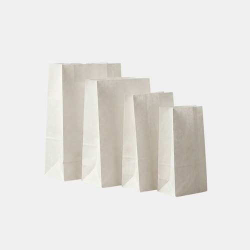 White Paper Square Bottom SOS Bags