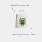 Flat Handle White Paper Bags