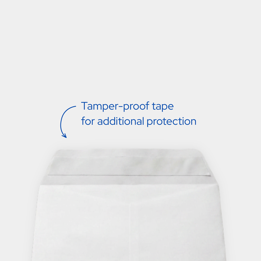 Tamper-Proof White Laminated Envelopes size and specification options