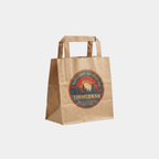 Flat Handle Brown Kraft Paper Bags